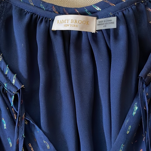 Ramy Brook stunner! Navy & gold with beautiful sleeve. - Picture 2 of 3